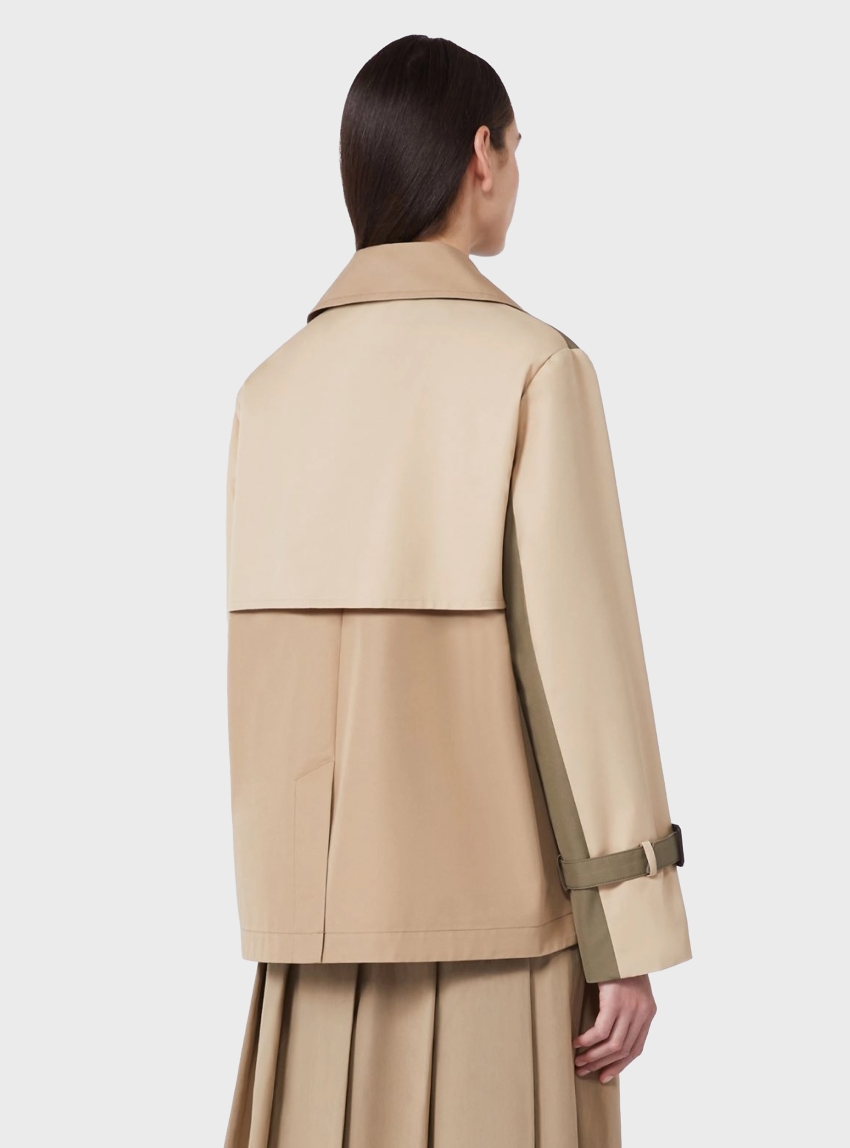 Weekend Max Mara Cropped, water-repellent gabardine trench coat BIGLIA - Olive