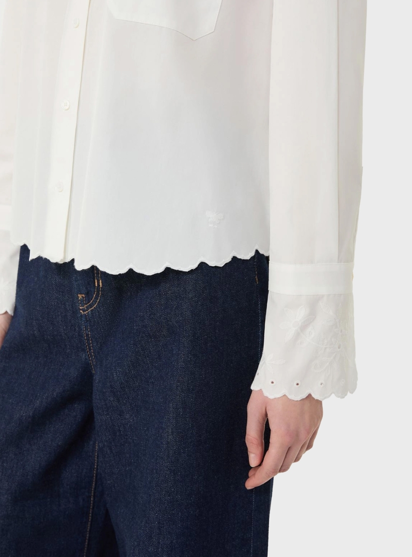 Weekend Max Mara Breast-pocket cotton shirt NEUTRO - Ivory