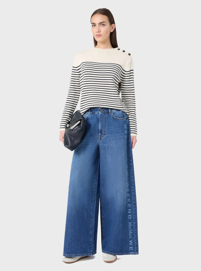 Weekend Max Mara Authentic cotton denim jeans VORTICE - Medium Aged Denim