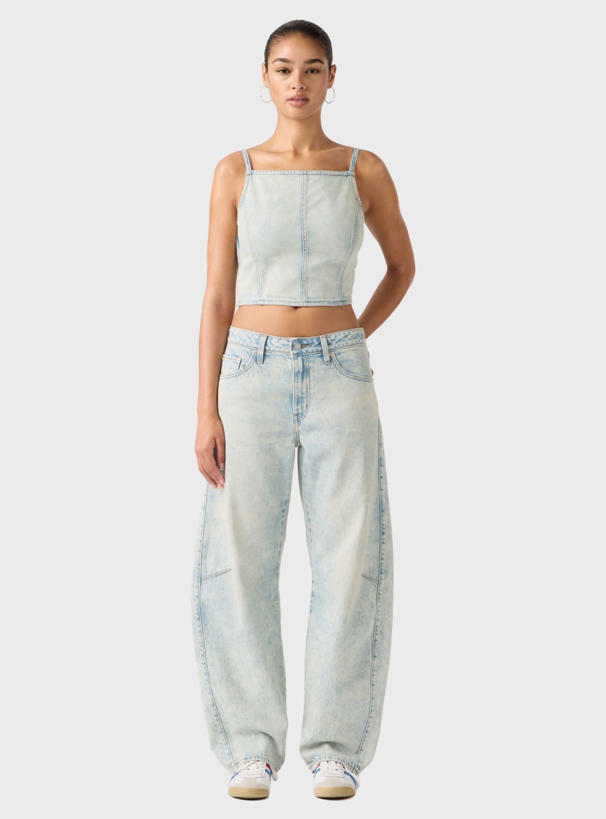 Levi's Baggy Dad Barrel Jeans - Bleached Denim