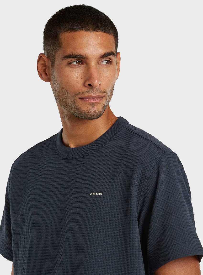 G-Star True Regular Structured T-Shirt - Dark Blue
