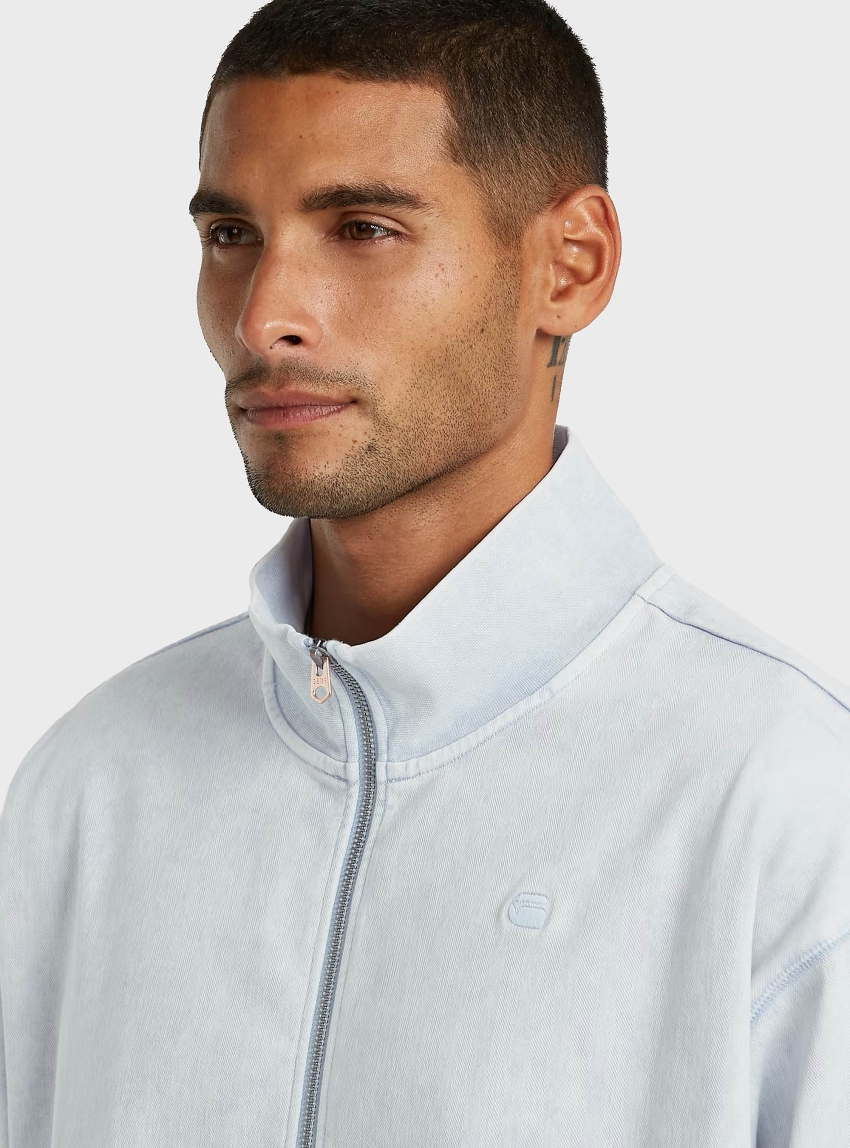 G-Star Washed Hb Relaxed Half Zip Sweater - Light Blue