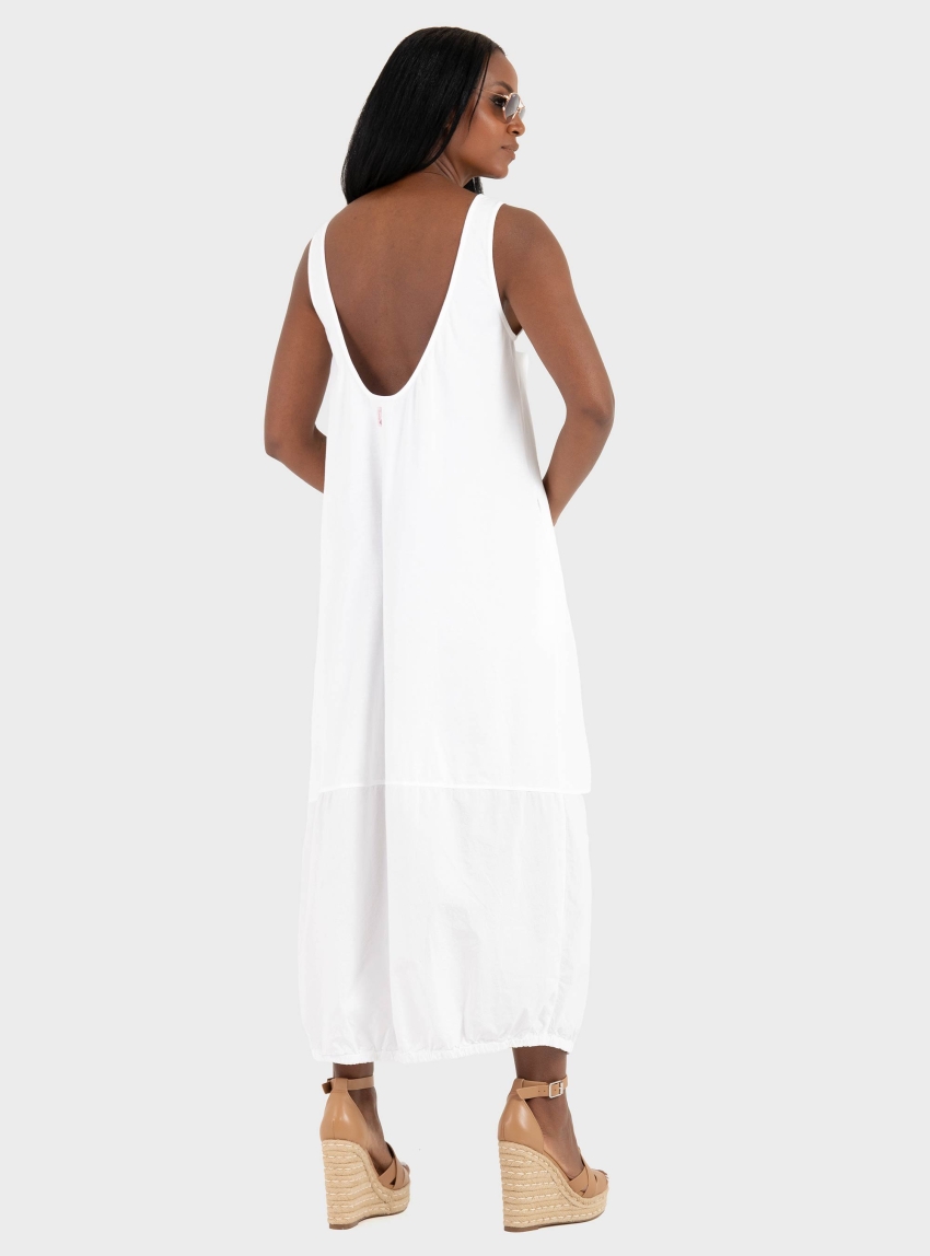 Deha Parachute Hem Tank Maxi Dress - White
