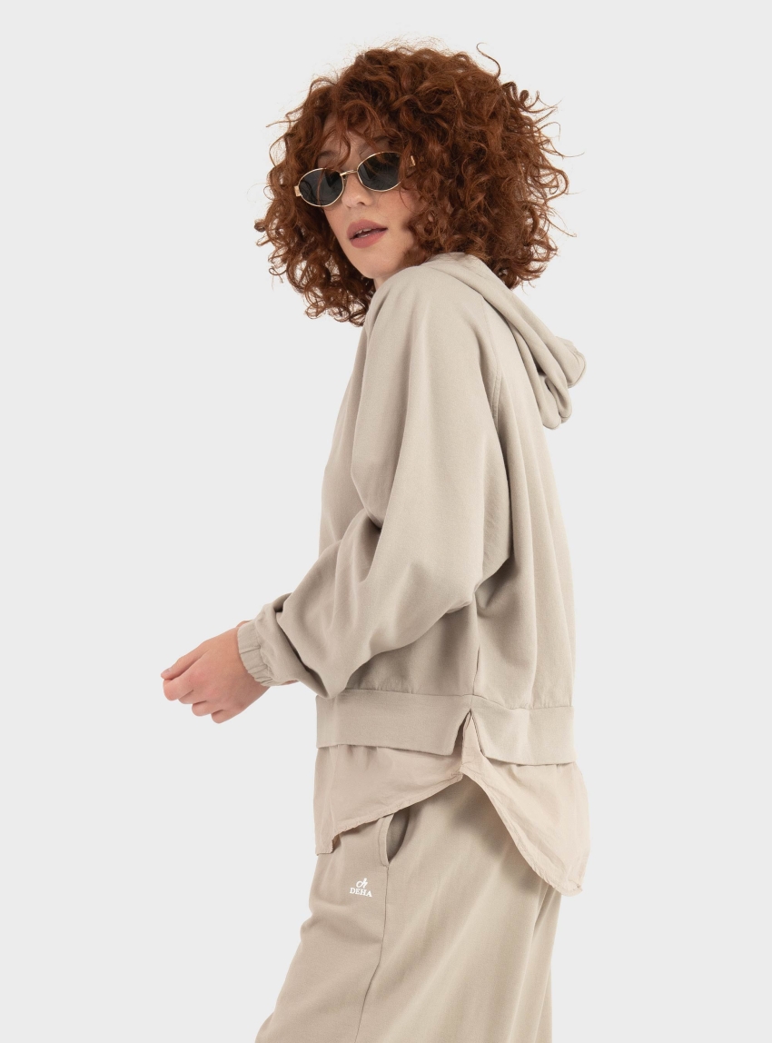 Deha Parachute Trim Hoodie - Beige