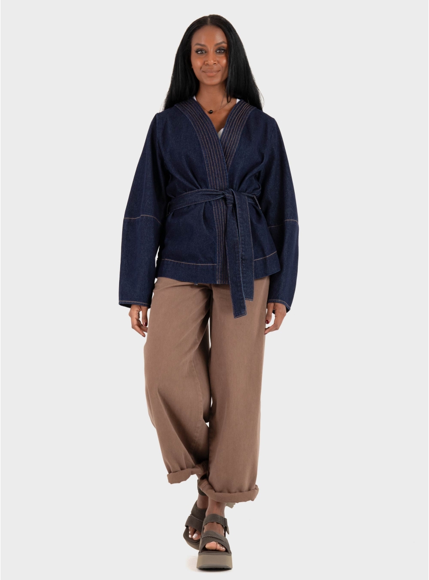 Only Taylor-Silla High Waist Barrel Pants - Dark Brown