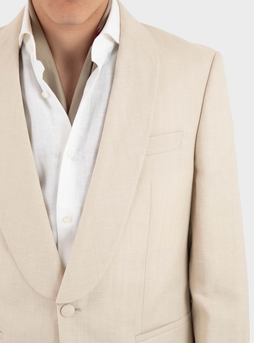 BOSS Two-Piece Slim-Fit Suit In Virgin Wool And Linen  H-Huge-2Pcs-Tux-262 - Light Beige