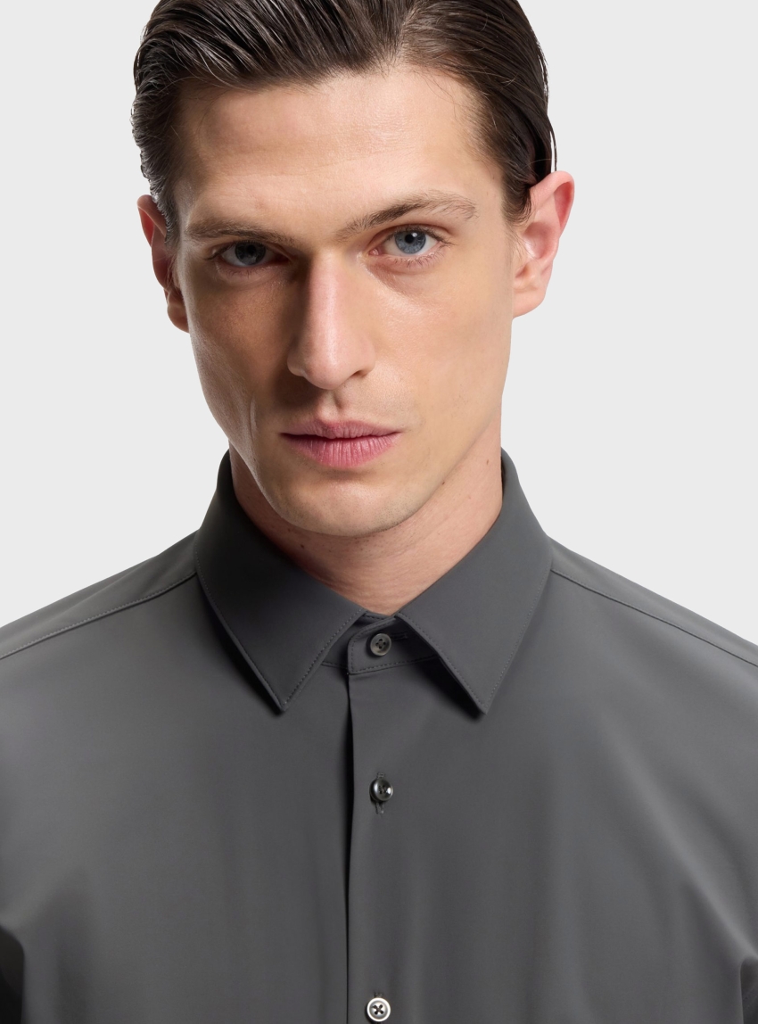 BOSS Slim-Fit Shirt In Performance-Stretch Jersey P-HANK-S-K-261 - Grey