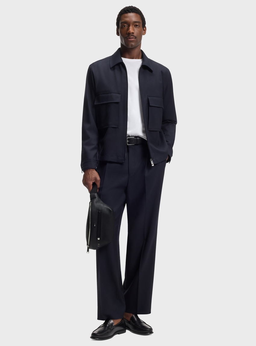 BOSS Faux-Leather Belt Bag With Embossed Logo Ray - Black