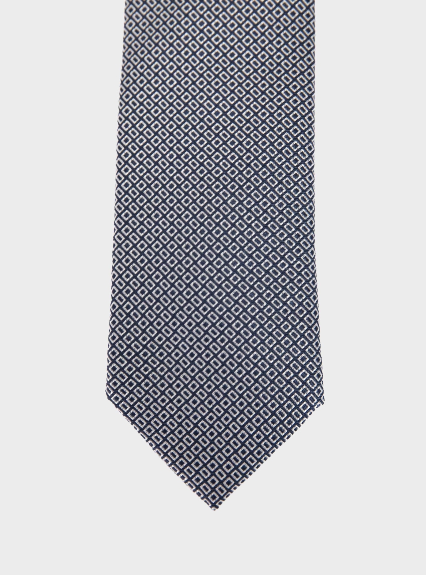 BOSS Silk-Blend Tie With Jacquard-Woven Pattern H-TIE CM 7.5 262 - Dark Blue