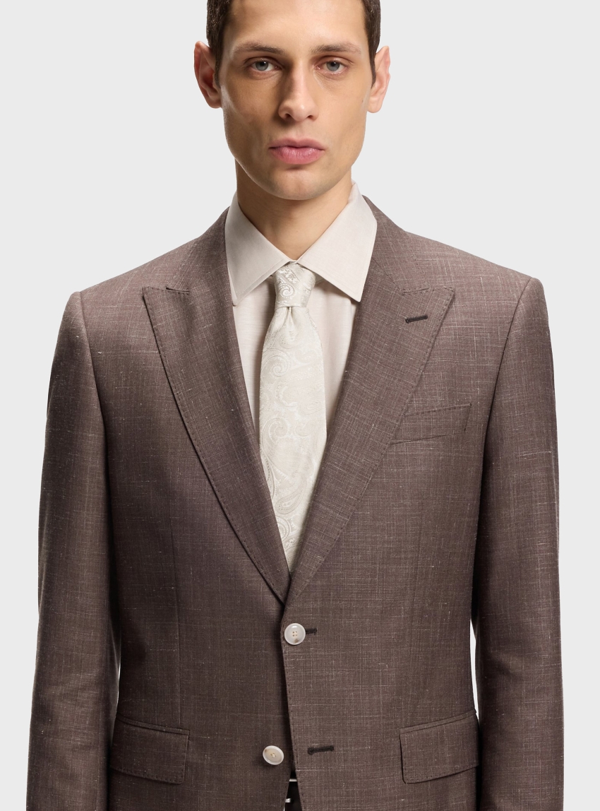 BOSS Silk-Blend Tie With Paisley Jacquard H-TIE CM 7.5 262 - Natural