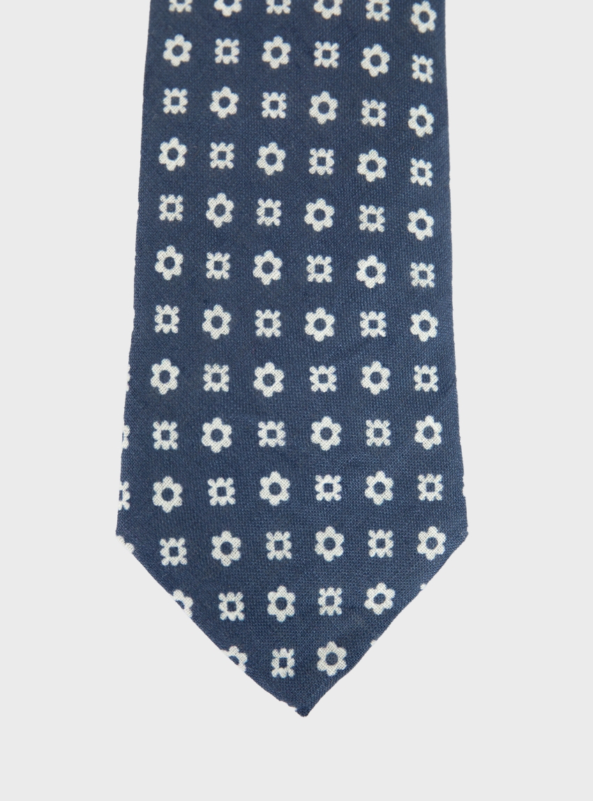 BOSS Linen Tie C-TIE 7.5CM 262 - Dark Blue