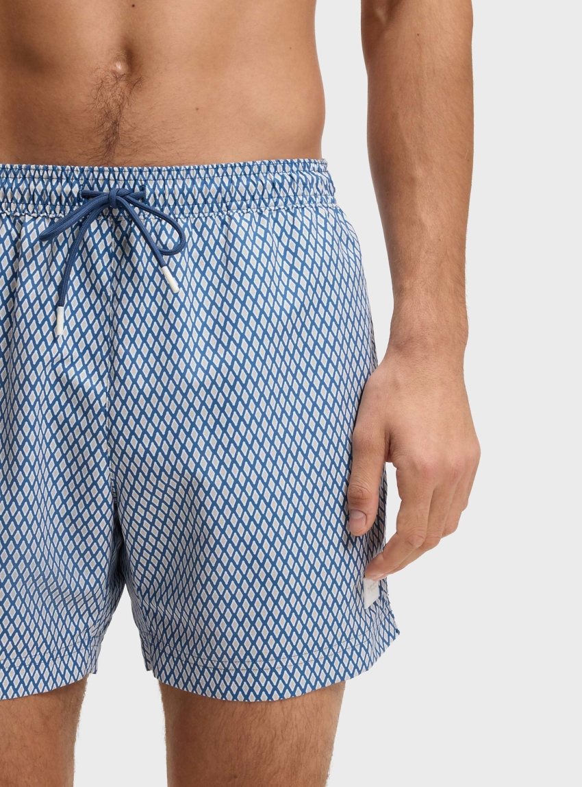 BOSS Micro-Print Swim Shorts In Quick-Dry Fabric  Vibe - Blue