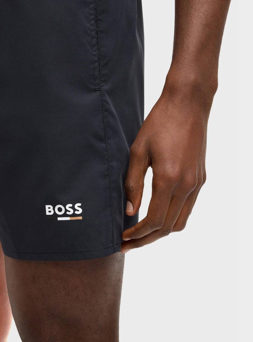 BOSS Quick-Dry Swim Shorts With Logo Detail  Swordfish - Black