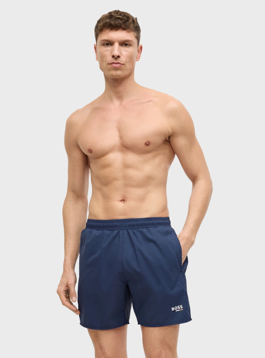 BOSS Quick-Dry Swim Shorts With Logo Detail  Swordfish - Navy
