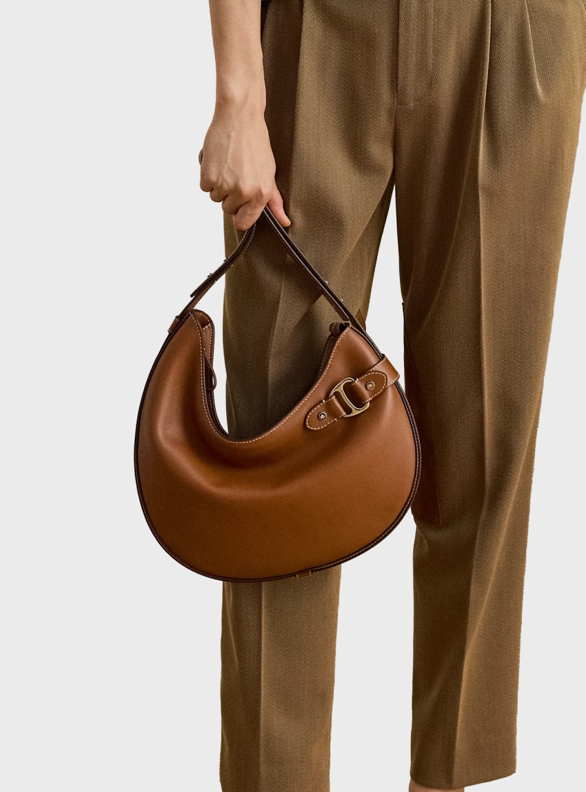 LAUREN Ralph Lauren Leather Large Tasha Shoulder Bag - Tan