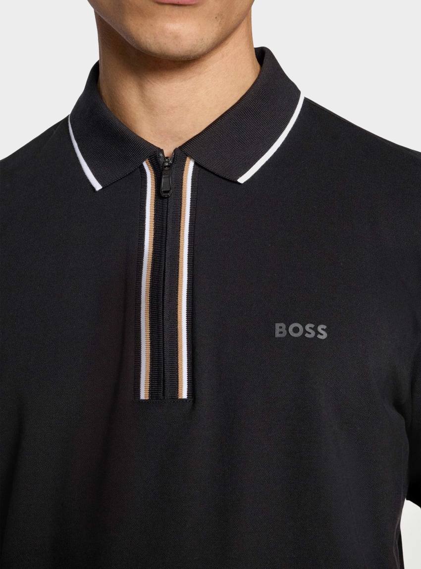 BOSS Slim-Fit Polo Shirt In Moisture-Wicking Stretch Cotton  Philix GOC - Black