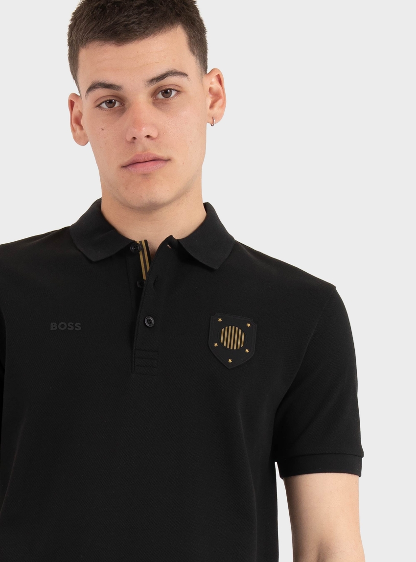 BOSS Paddy Polo Shirt With Country Flag Trims  PL_BB BC Lux Paddy - Black