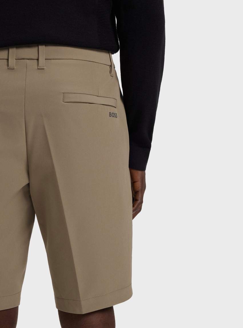BOSS Slim-Fit Shorts In Water-Repellent Stretch Fabric  S_Commuter_10.5 inch - Dark Beige