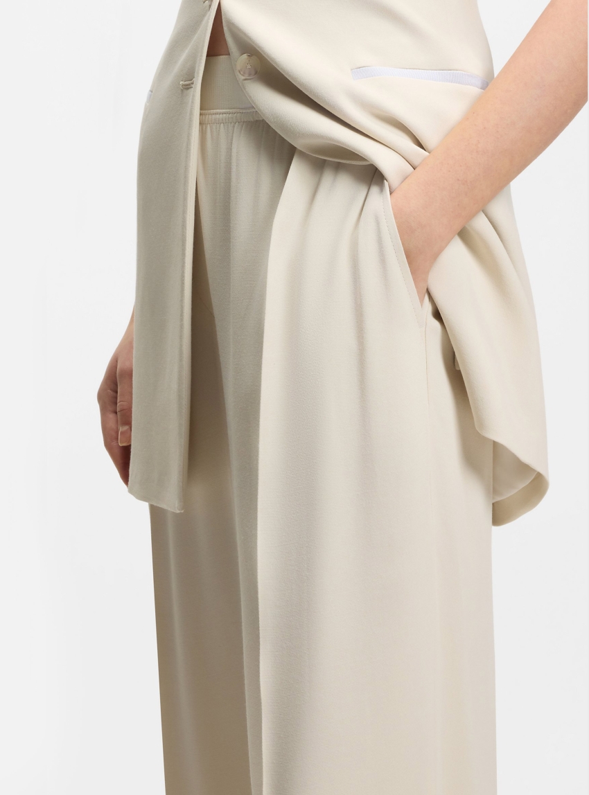 BOSS Relaxed-Fit Trousers In Fluid Crepe  Tiana10 - Ecru