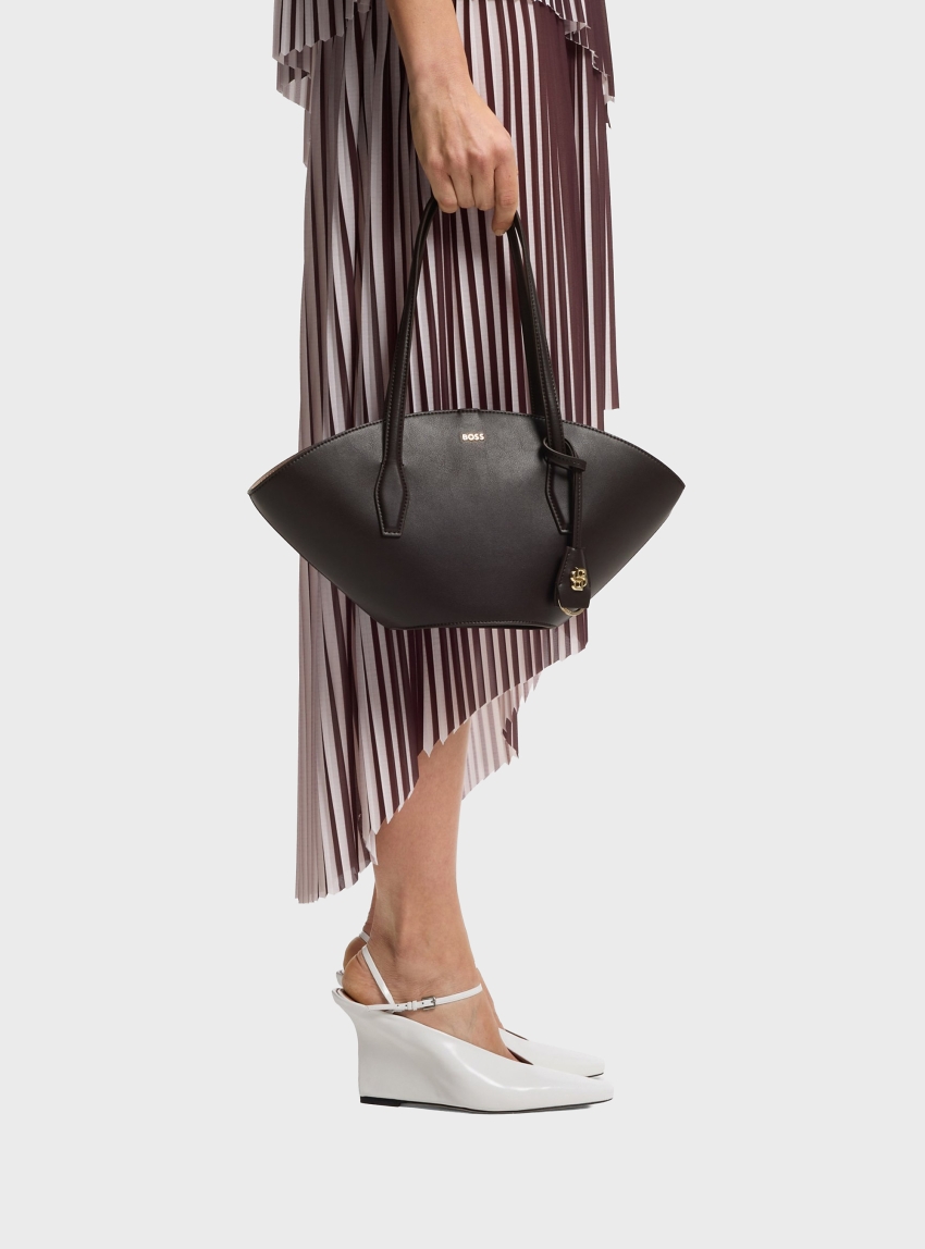 BOSS Large Tote Bag With Double B Monogram Key Ring  NUMAH Chapelier Tote - Dark Brown