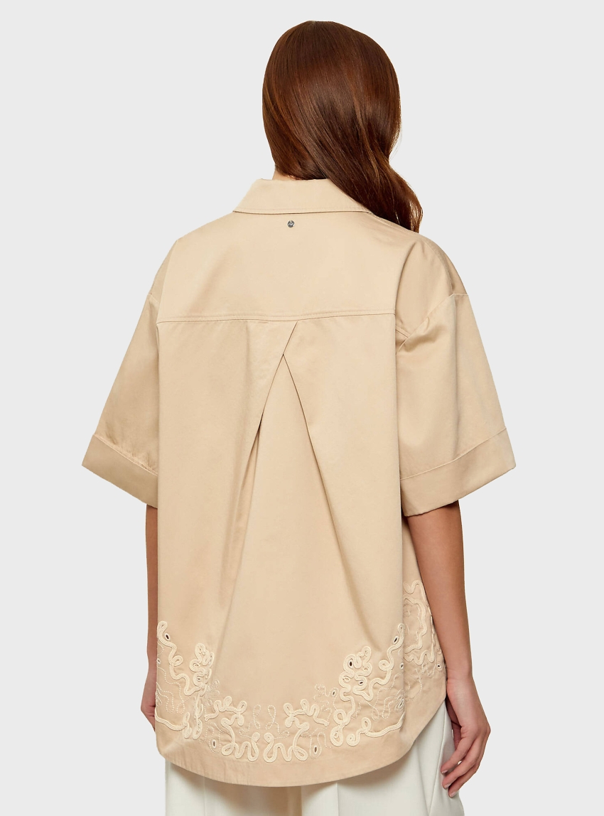 BOSS Oversized Shirt C_Balembroi - Beige