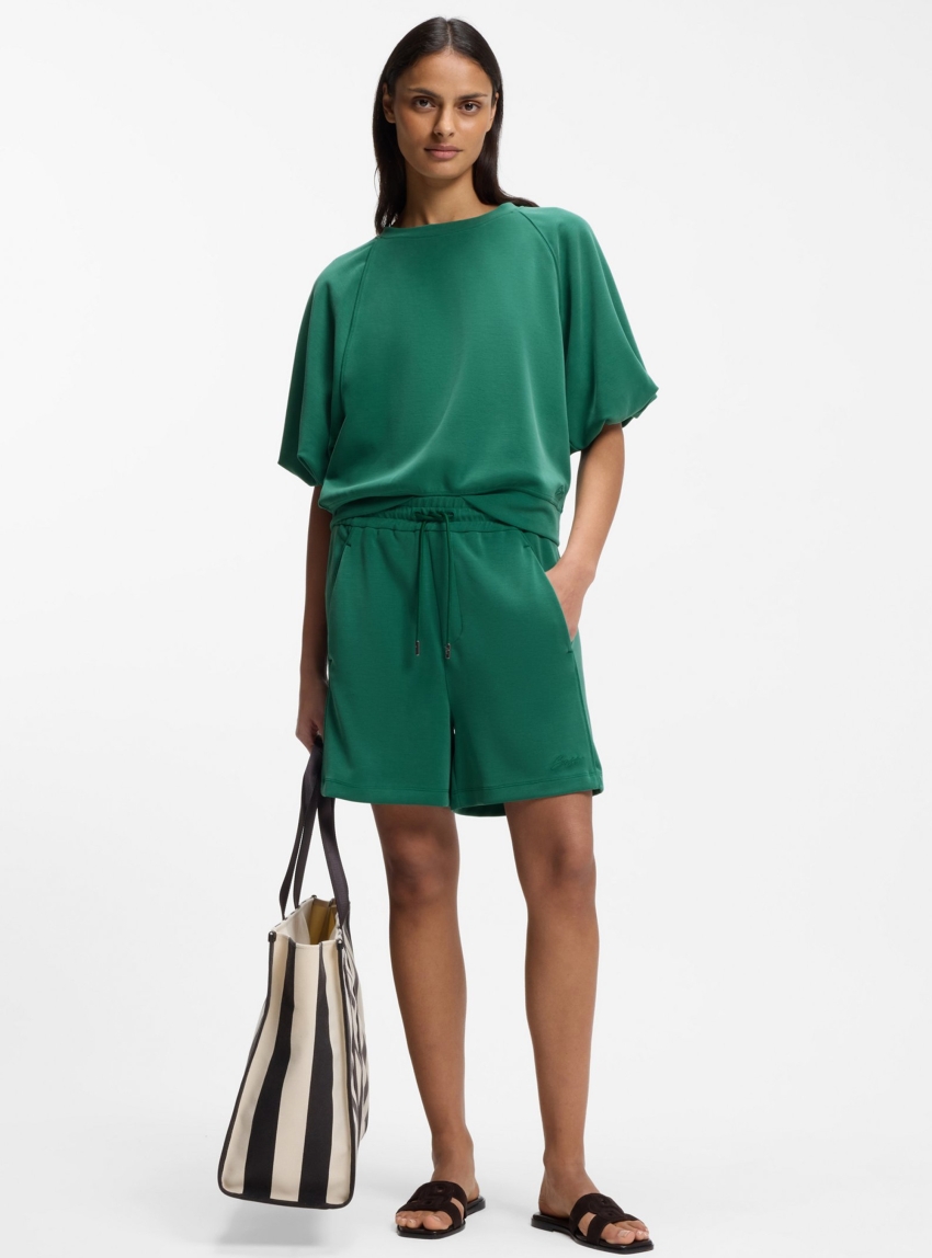 BOSS Modal-Blend Shorts With Dividing Seams  C_Eta - Dark Green