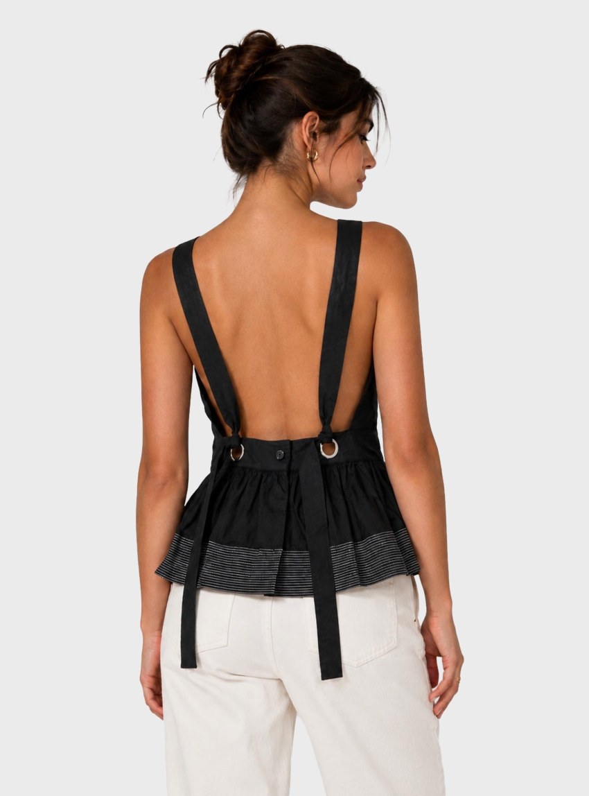 BOSS Cotton Poplin Top C_Idil - Black