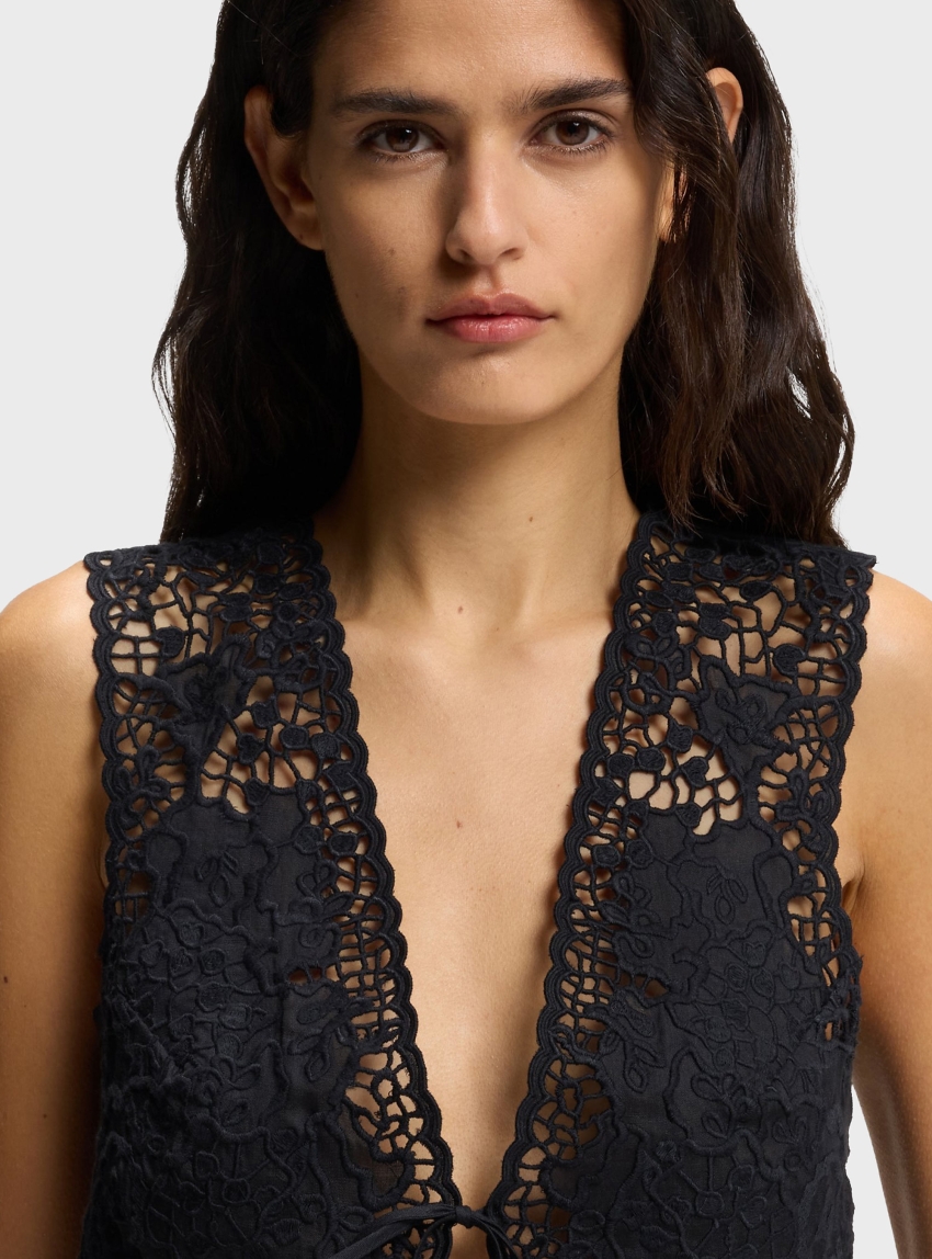 BOSS Cotton Poplin Top C_Idil - Black