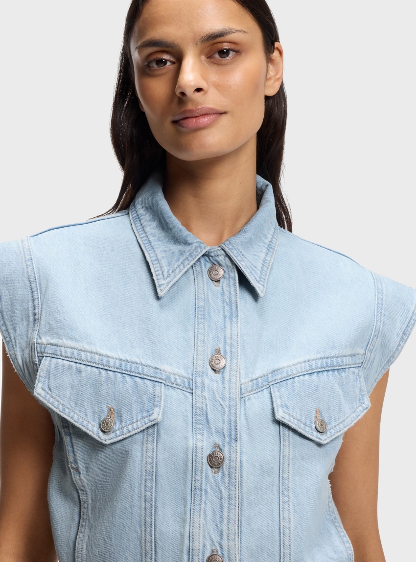 BOSS Regular-Fit Vest C_VEST 1.0 - Light Aged Denim