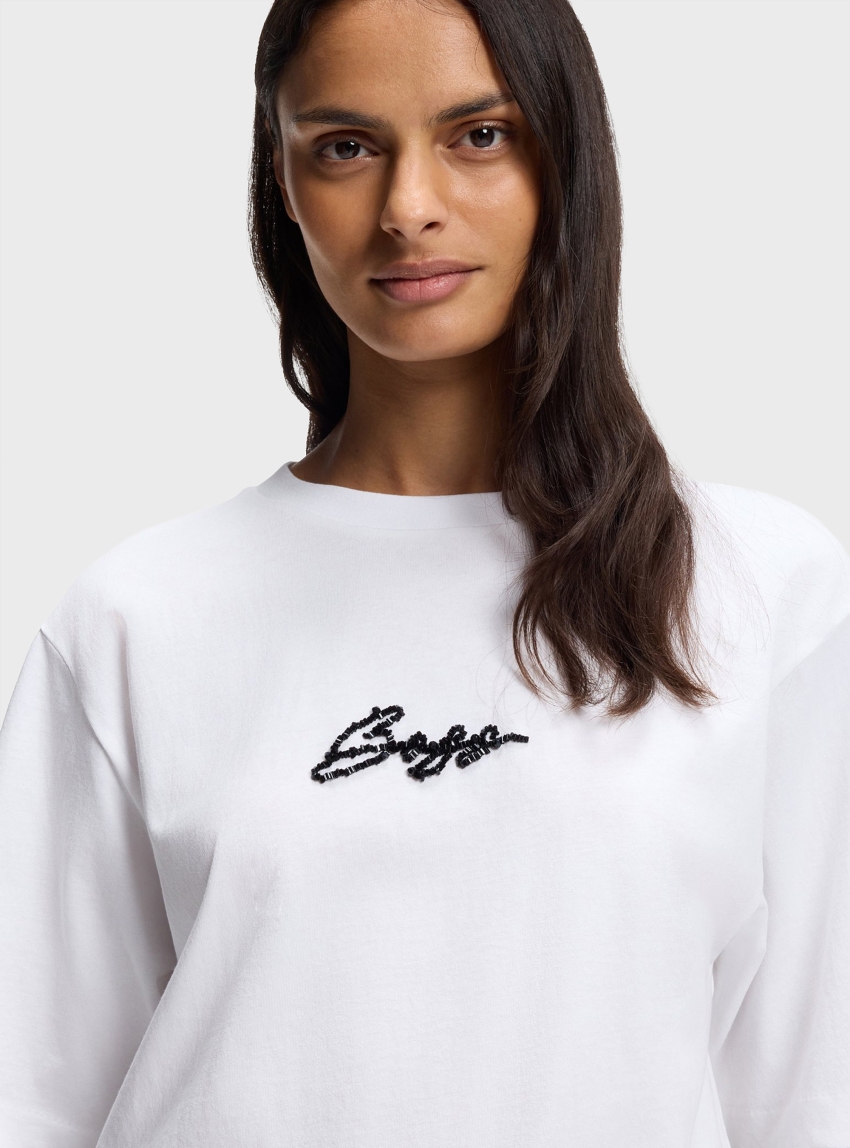 BOSS Cotton-Jersey T-Shirt With Printed Artwork  C_Eregular_2 - White