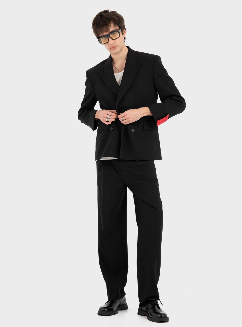 HUGO Straight-Fit Trousers In A Wool Blend Tony262X - Black