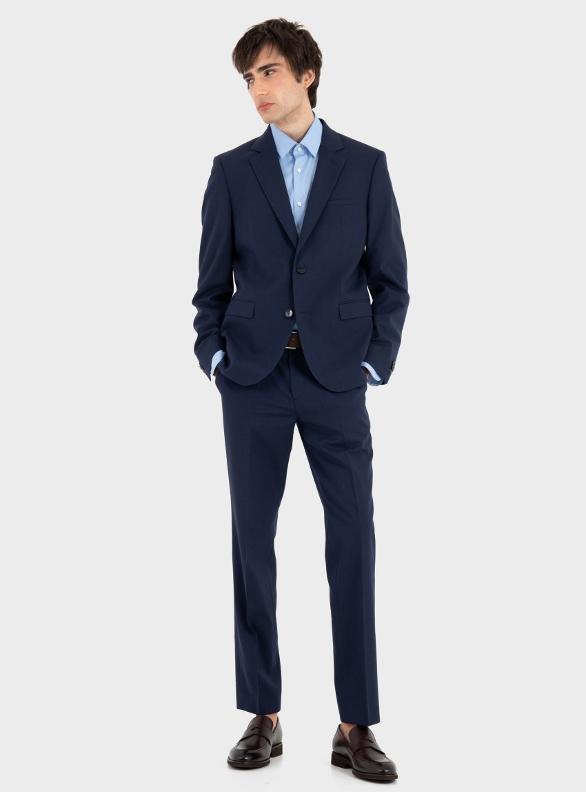 HUGO Extra-Slim-Fit Trousers In A Wool Blend  Hesten253X - Dark Blue