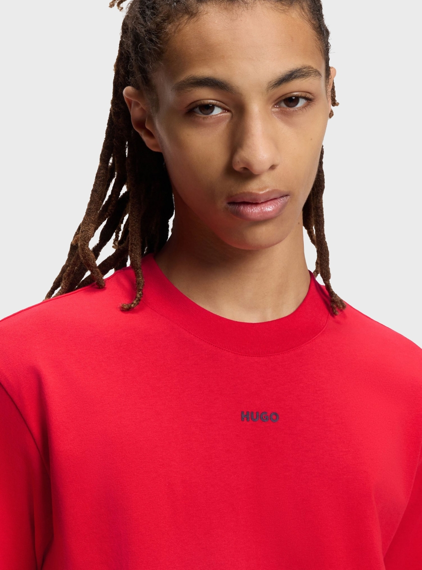 HUGO Relaxed-Fit T-Shirt In Cotton With Logo Print Dapolino - Red