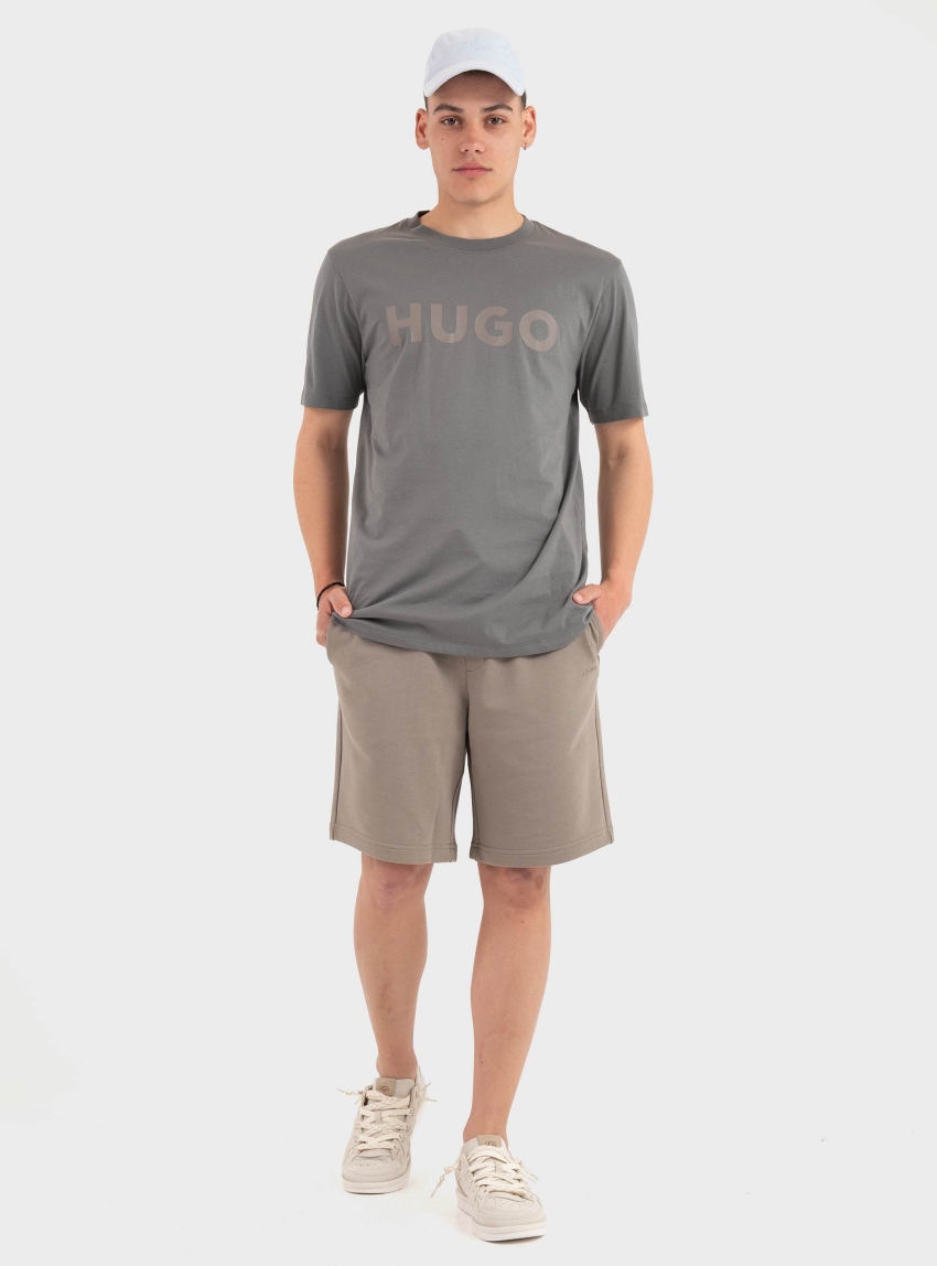 HUGO Cotton-Terry Shorts With Logo Print Dayono - Light Brown