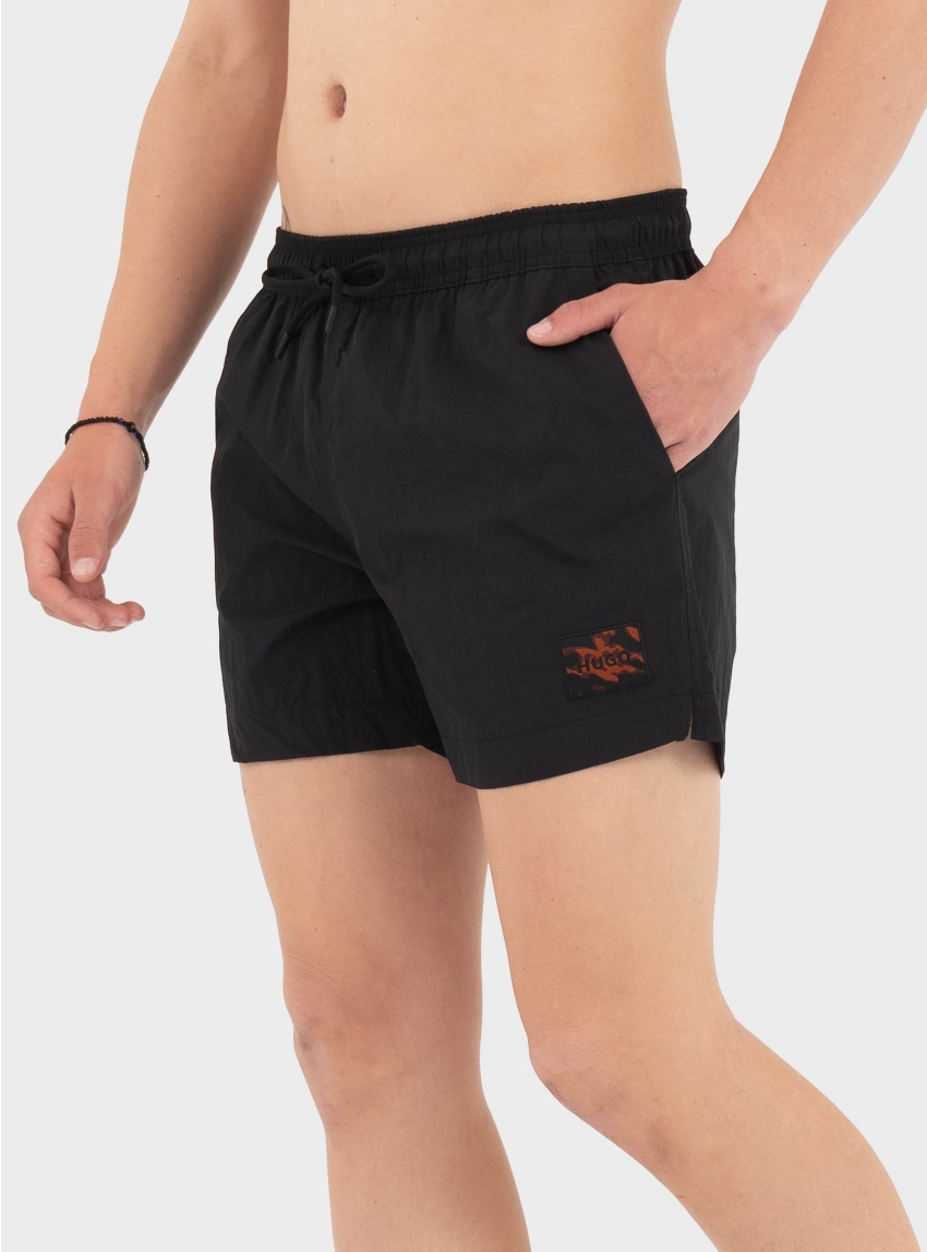 HUGO Quick-Dry Swim Shorts With Logo Label DOMINICA - Black
