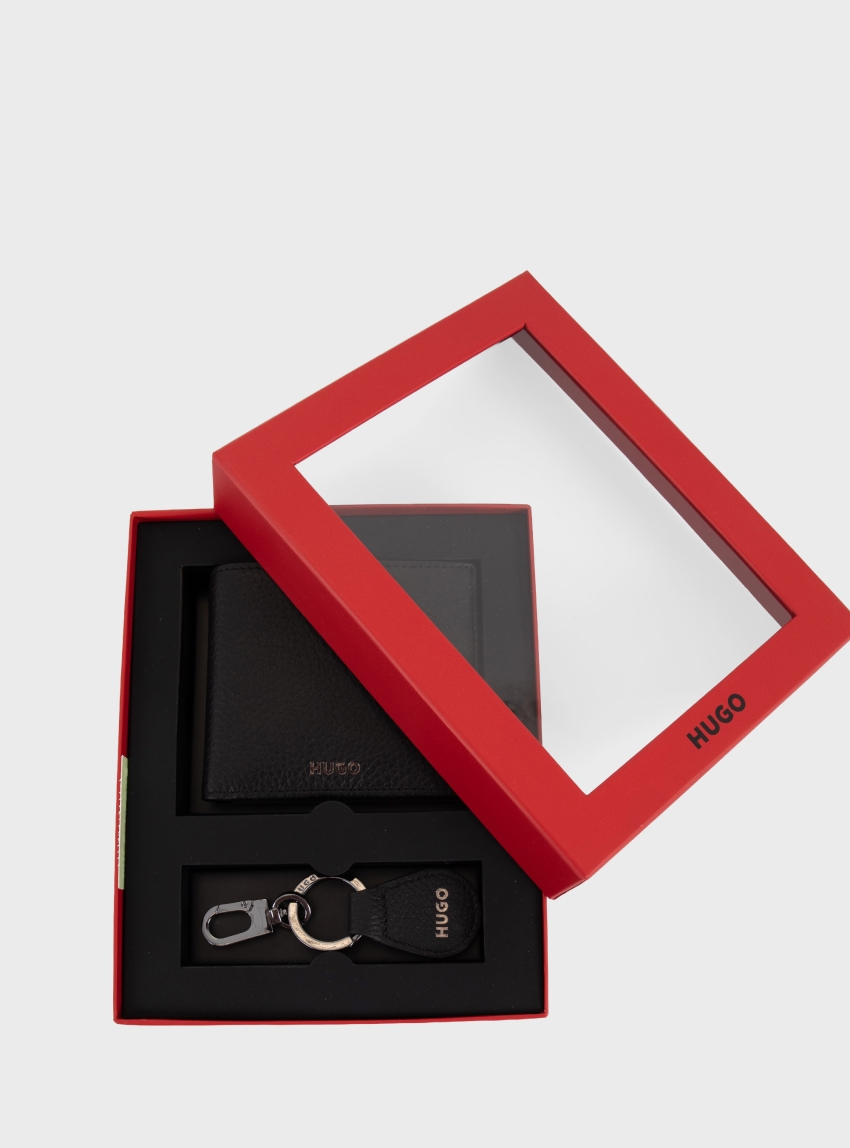HUGO Wallet & Keyring GBHM_KeyChain&8cc - Black
