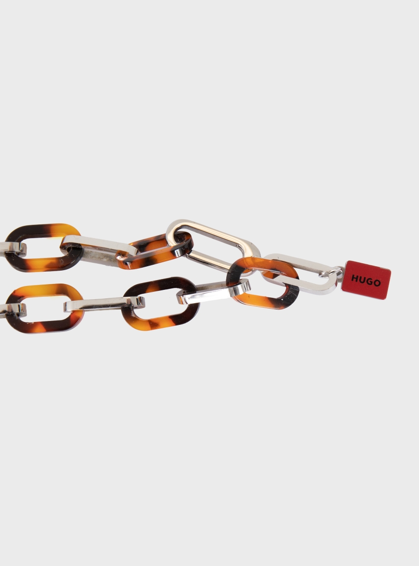 HUGO Necklace With Tortoiseshell-Effect Links E-TORTOISESHELL-NEC - Brown