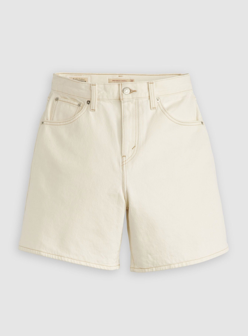 Levi's High Rise Baggy Shorts - Ecru