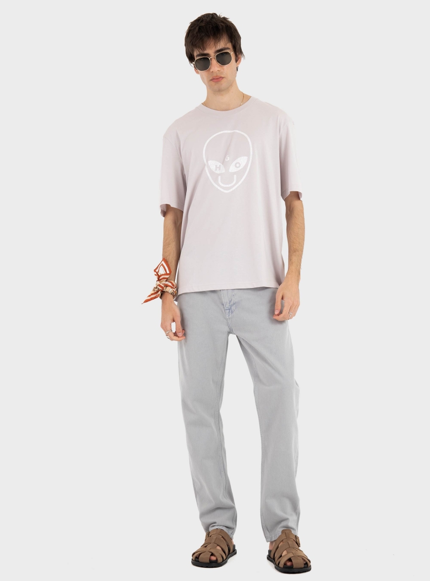HUGO Cotton-Jersey T-Shirt With Logo Artwork Nalien - Lilac