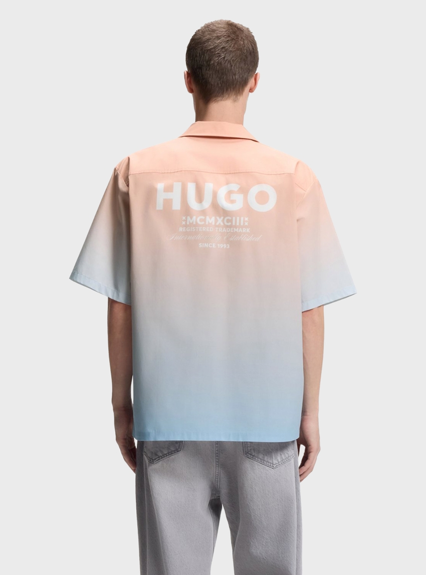 HUGO Dip-Dyed Logo Shirt Eligino - Light Salmon