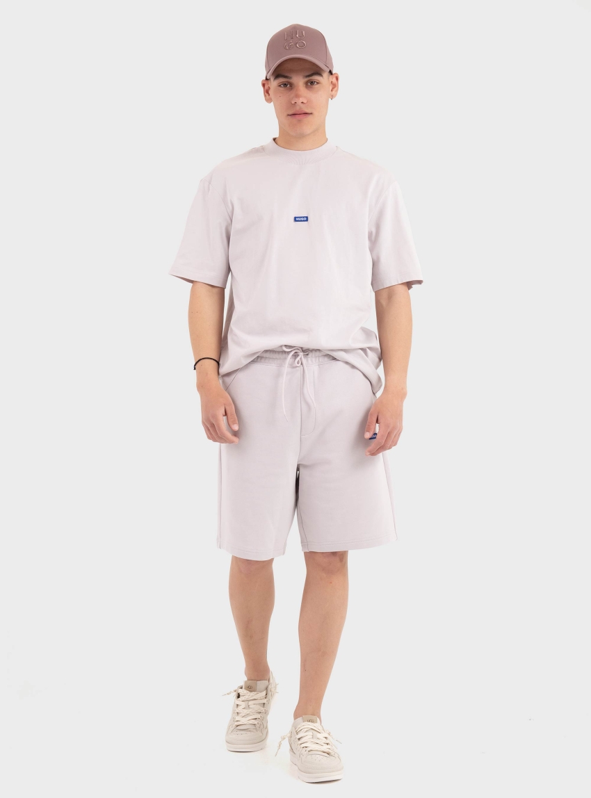 HUGO Cotton-Terry Shorts With Logo Patch Nasensio - Lilac