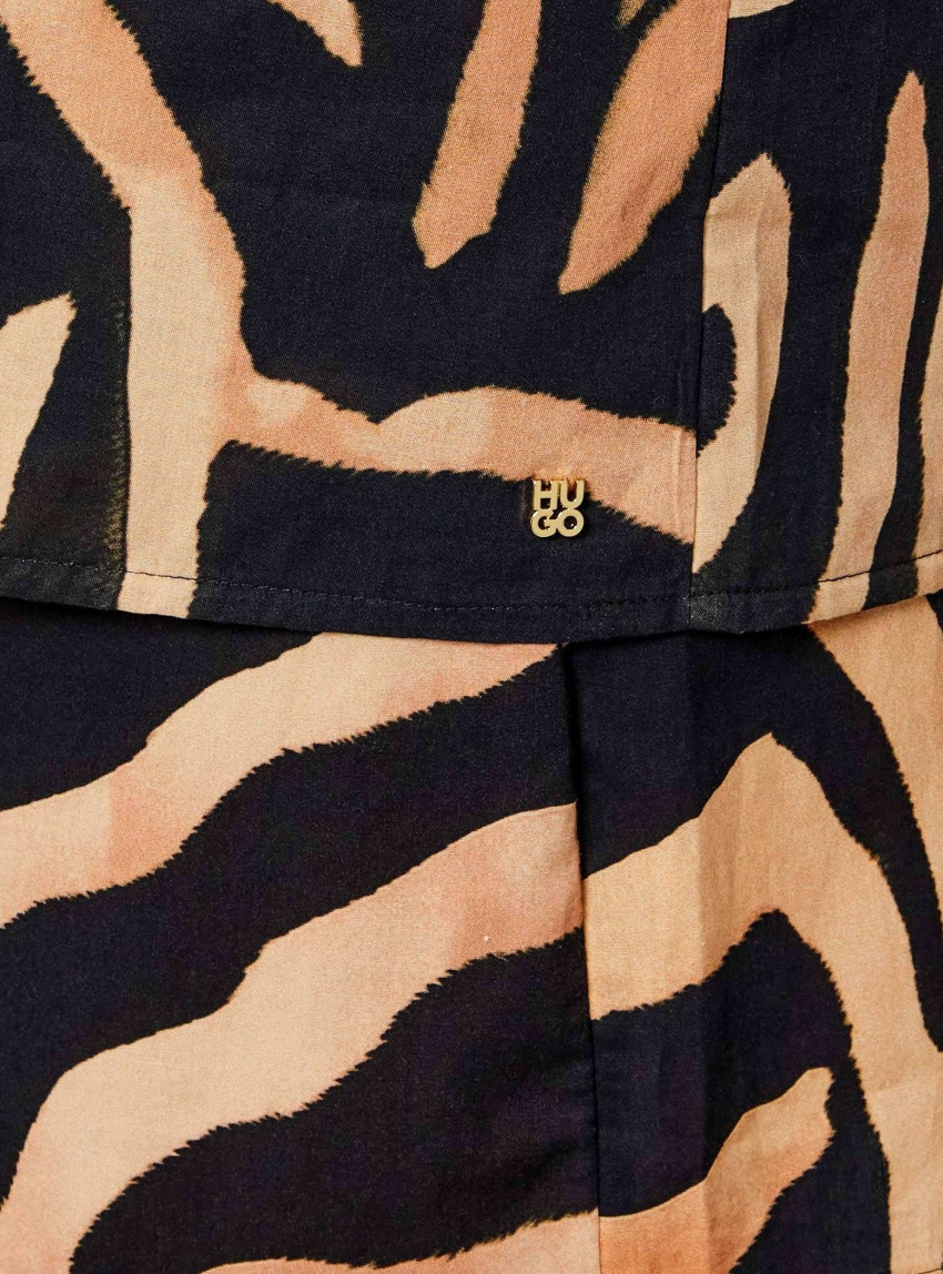 HUGO Short Sleeve Shirt Camule-1 - Animal Print