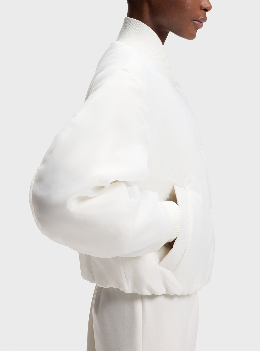 HUGO Water-Repellent Jacket With Chiffon Overlay Falotte-2 - White