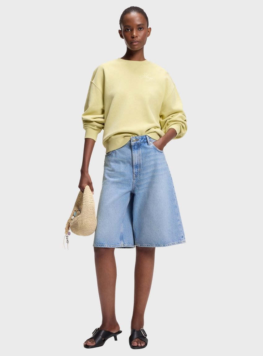 HUGO Wide-Leg Shorts Gelita_1 - Light Aged Denim