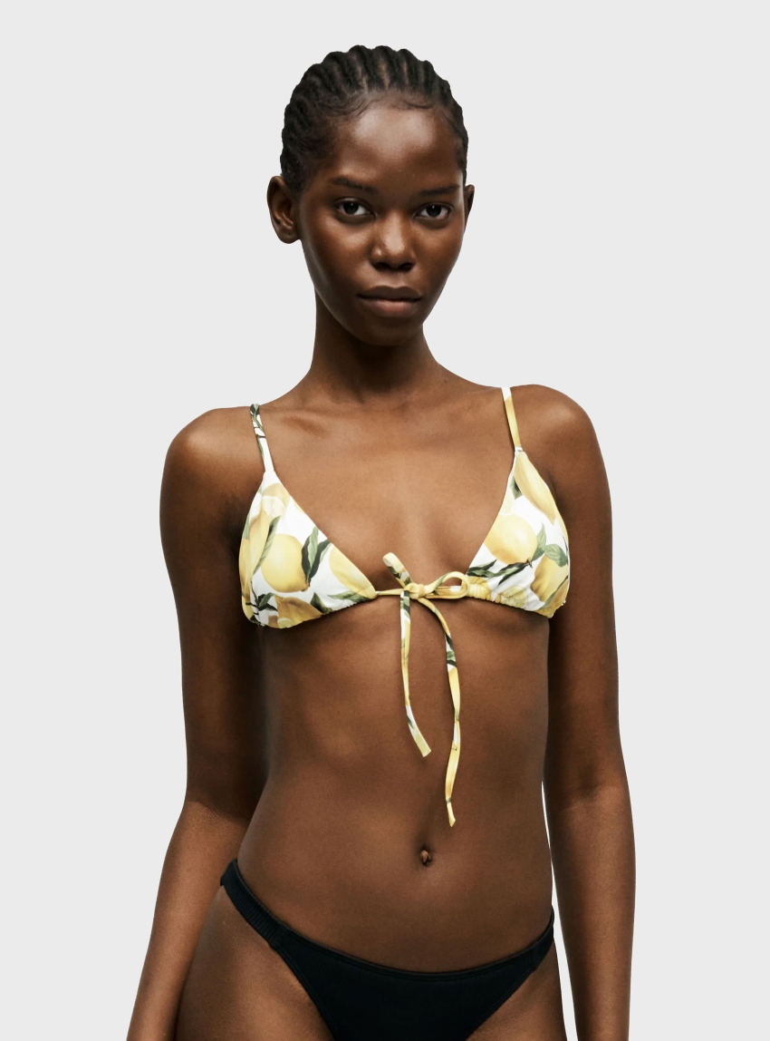HUGO Bikini Triangle Top FANCY - Yellow