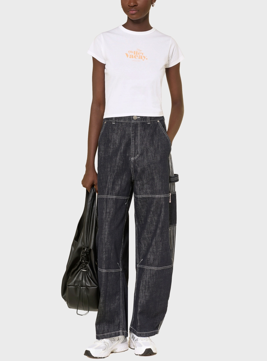 HUGO Cotton-Jersey T-Shirt With Printed Artwork  Dichroma_B - White