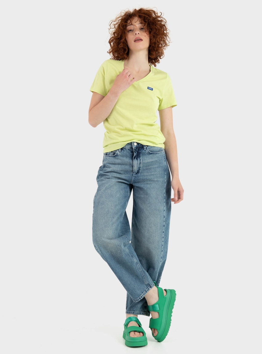 HUGO Slim-Fit V-Neck T-Shirt Classic V_B - Lime