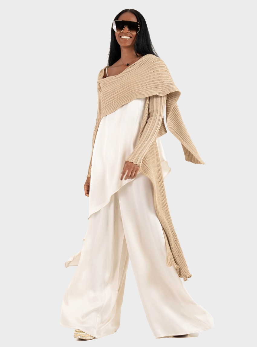 Ioanna Kourbela 2550 Lurex Dianalux Cardigan - Gold