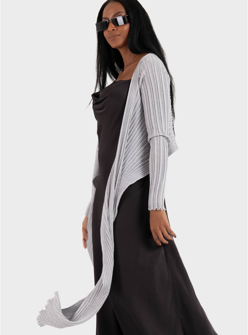 Ioanna Kourbela 2550 Lurex Dianalux Cardigan - Light Grey