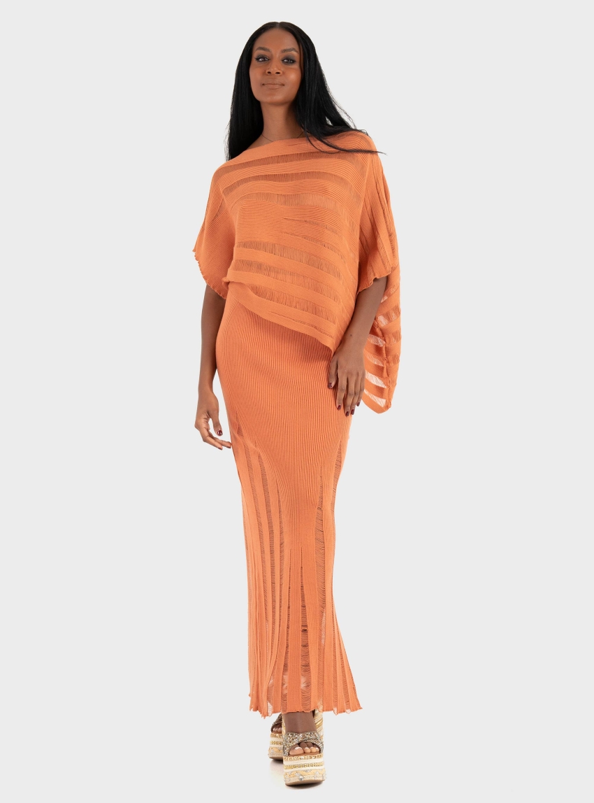 Ioanna Kourbela ''Magic Sunsets'' Knit 
Midi Skirt - Orange